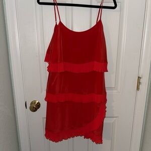 BCBGMaxAzria Vibrant Red Tiered Dress